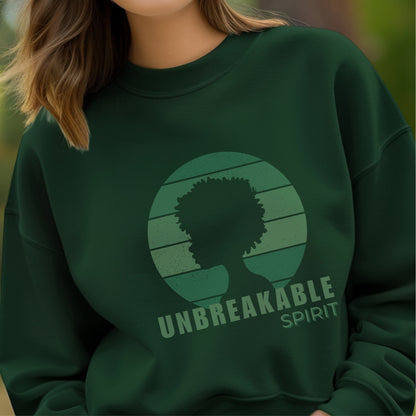 Unbreakable Spirit - Afro Silhouette Retro Sunset Circle Natural Hair Empowerment Artwork