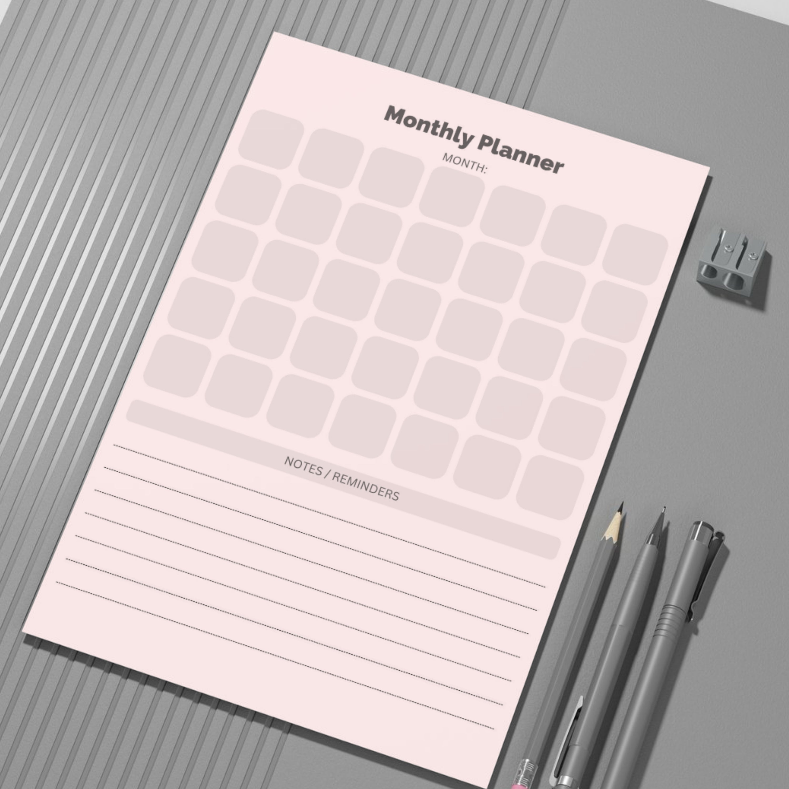 Monthly Planner PDF Paper V2