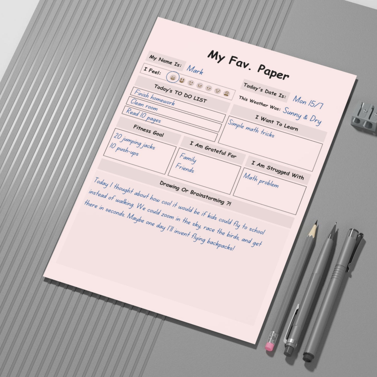 Kids Daily Journal PDF x2 Colors