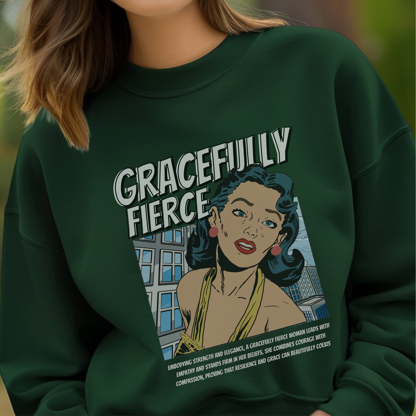 Gracefully Fierce - Vintage Comic Pop Art Feminine Strength Empowerment Statement Artwork