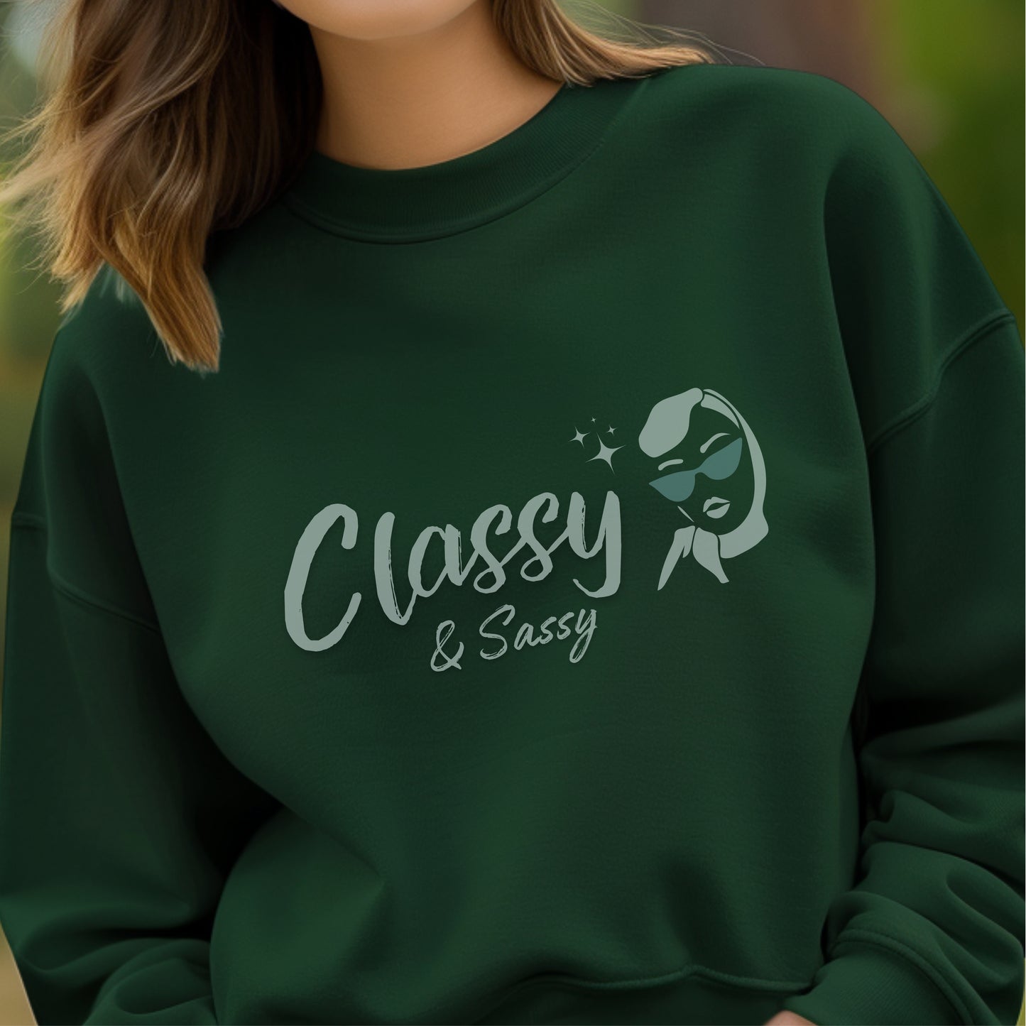 Classy & Sassy - Vintage Fashion Illustration Woman with Sunglasses Sparkle Statement Artwork