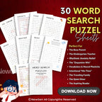 Kids' Word Search Puzzle - 30 Educational Themes