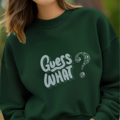 Guess What? - Playful Question Mark Typography Mystery Surprise Conversation Starter Artwork