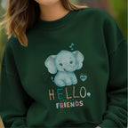 Hello Friends BFF - Cute Elephant Friendship Kindness Greeting Statement Artwork