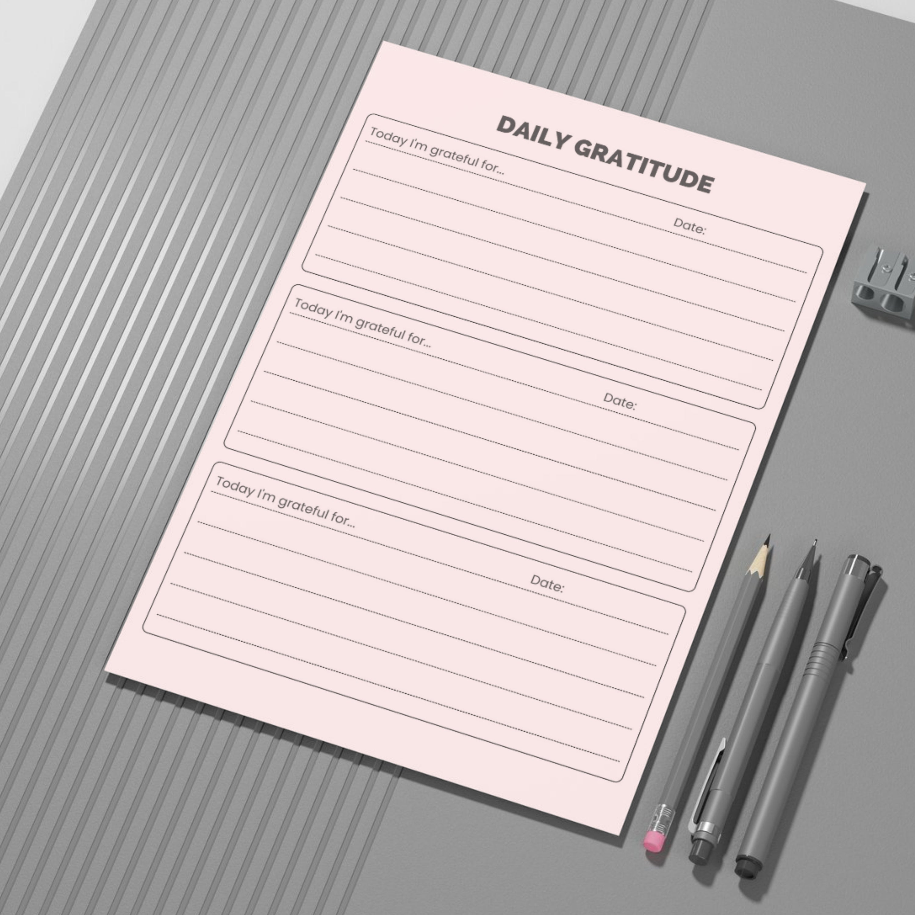 Daily Gratitude Paper Sheet