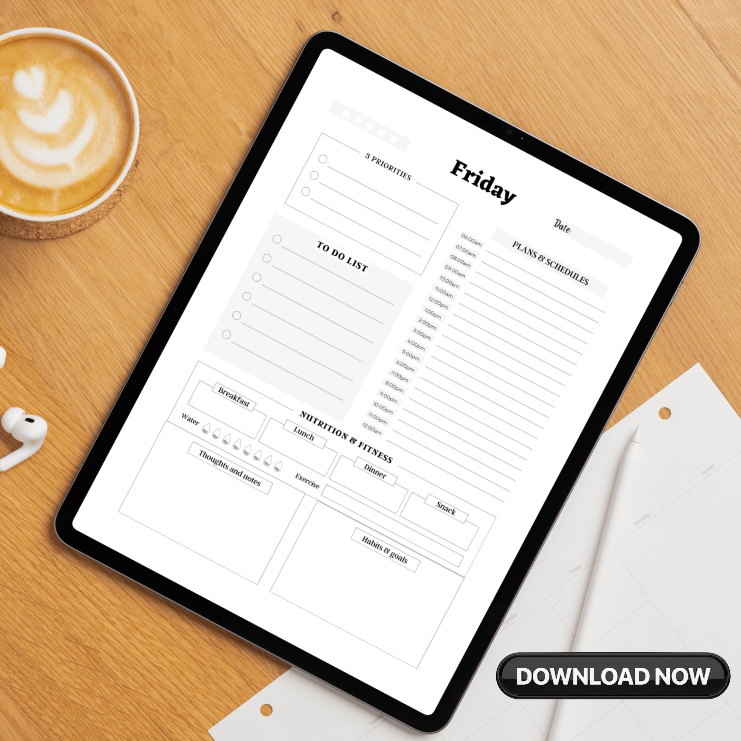 7 Days "Named" Daily Planner