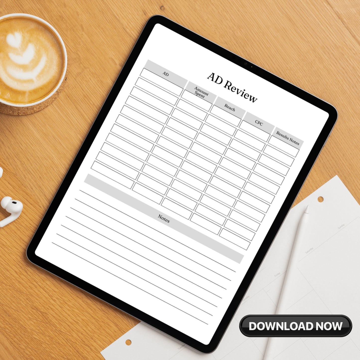 Online Ads Quick Review Paper Sheet