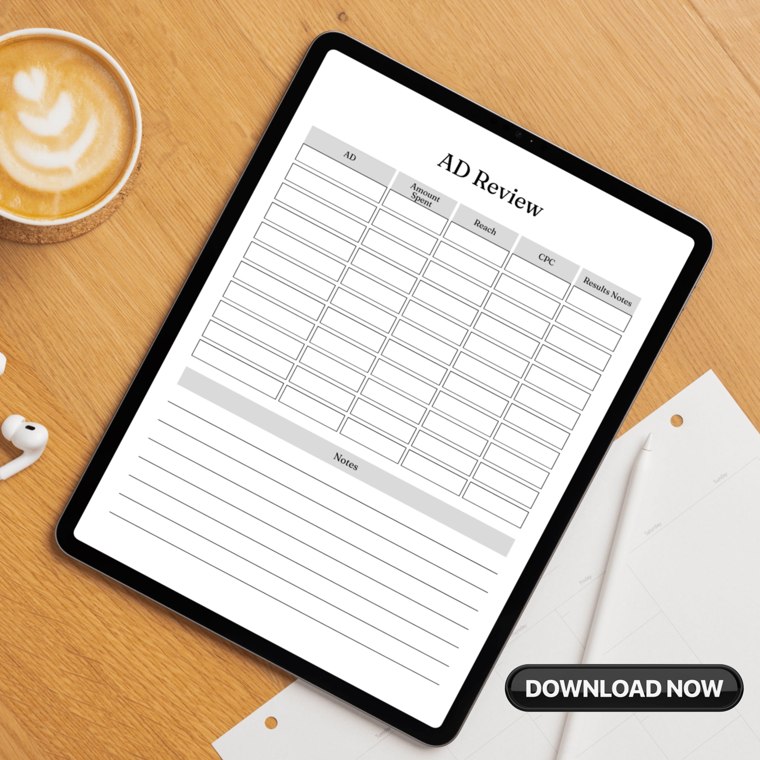 Online Ads Quick Review Paper Sheet