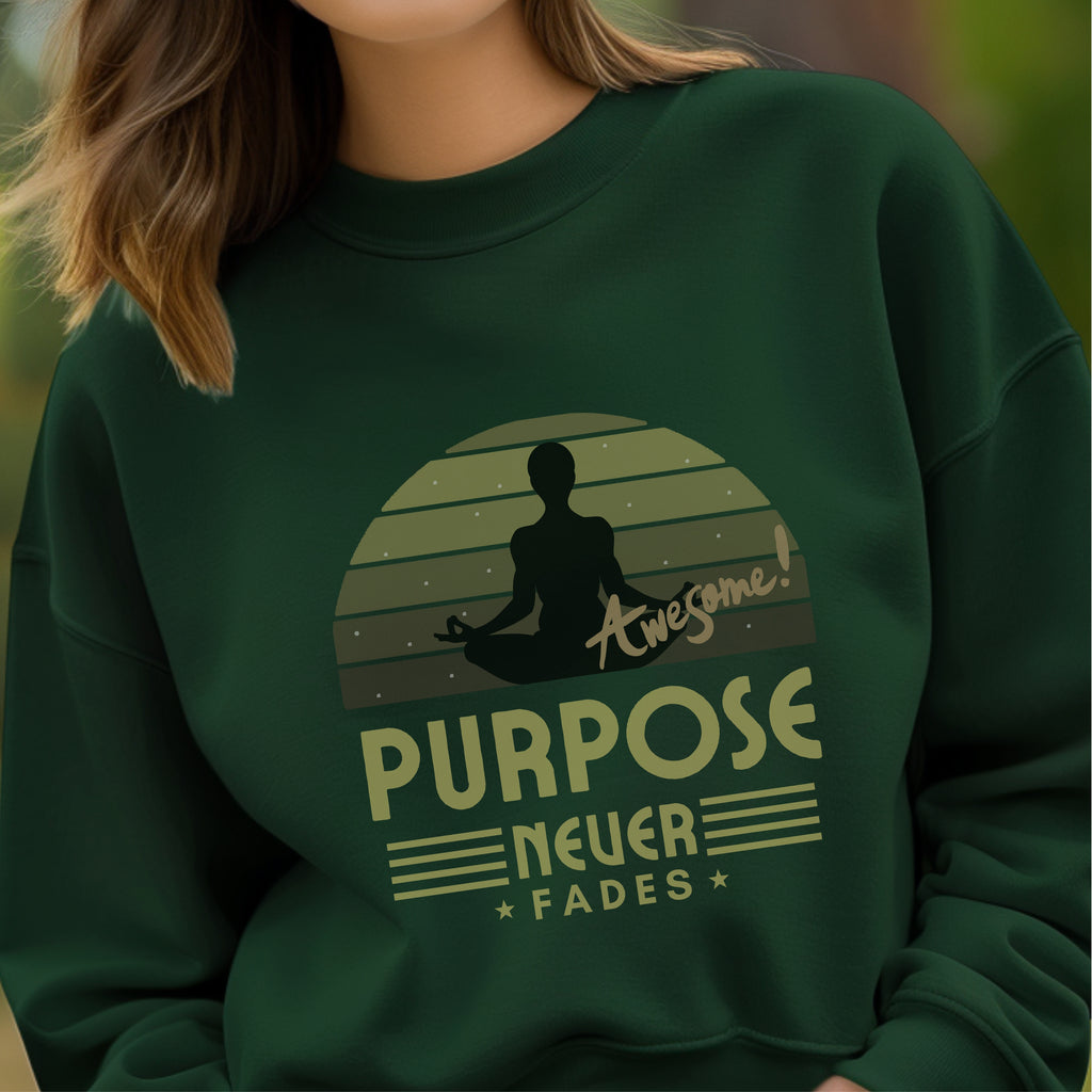 Awesome Purpose Never Fades - Meditation Retro Mindfulness Wellness StatementArtwork