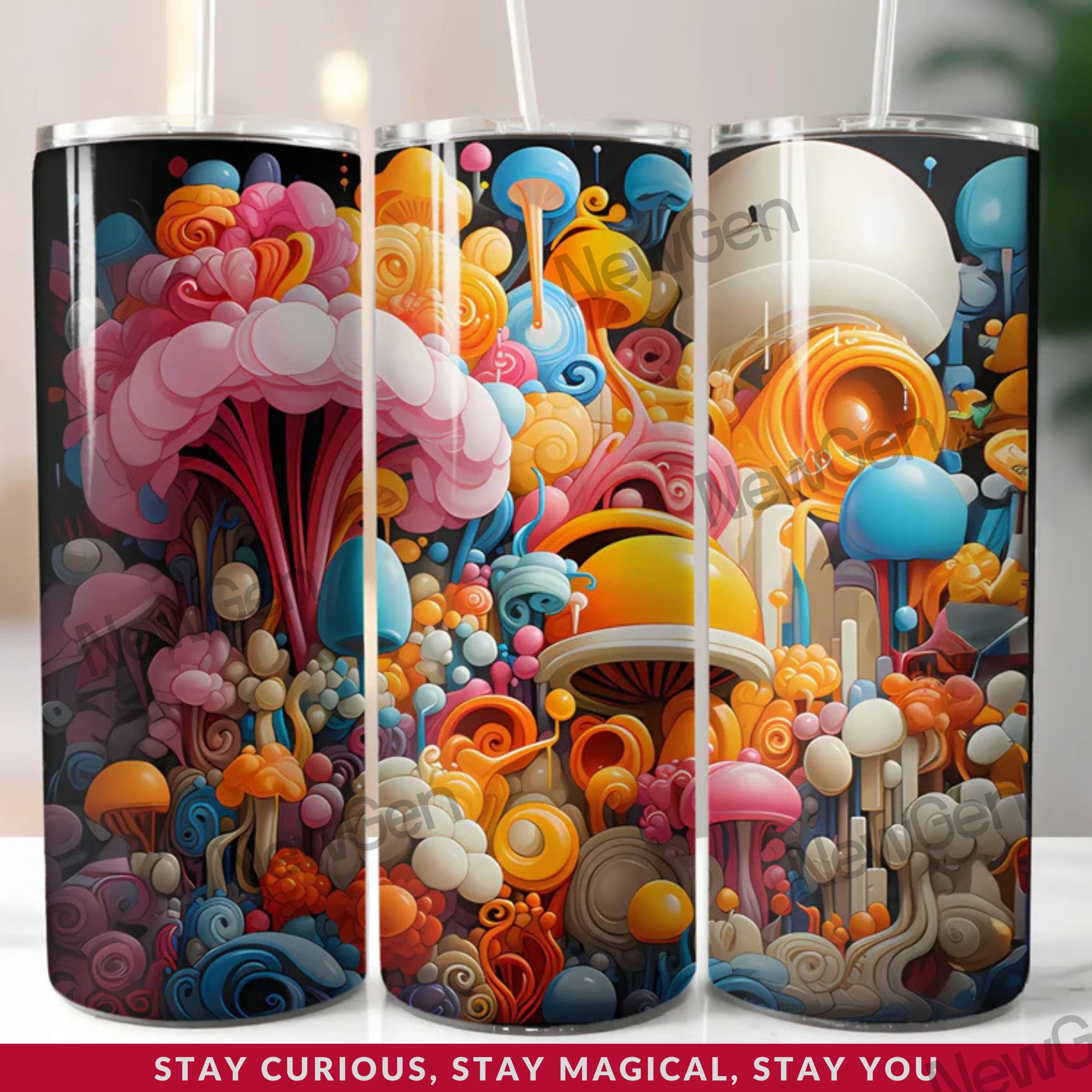 Colorful Nineties Vibes 20oz Tumbles Wraps 300 DPI