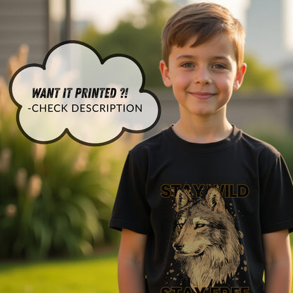 Stay Wild Stay Free - Wolf Nature Freedom Statement Artwork