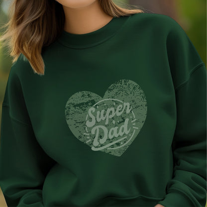 Super Dad - Distressed Red Heart Vintage Father's Day Love Appreciation Design