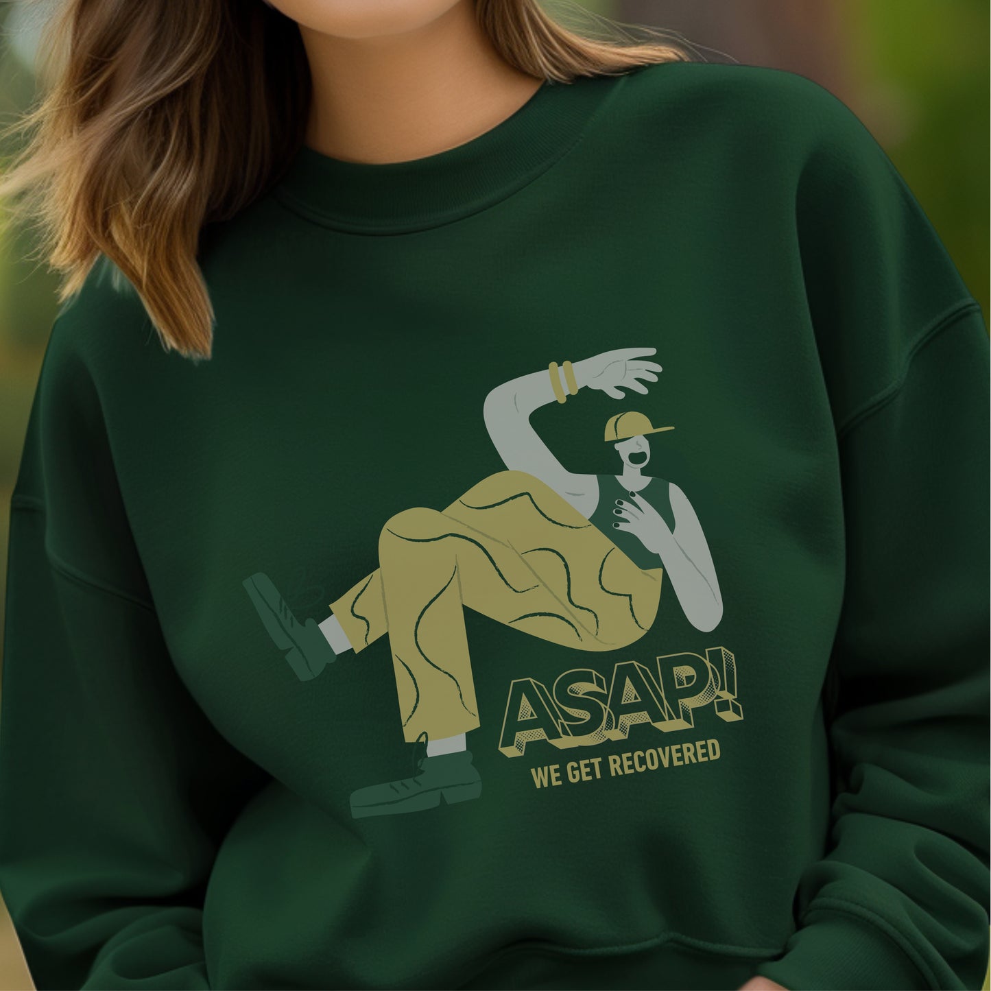 ASAP We Get Recovered - Illustrated Woman Dancing Workout Fitness Motivation Artwork