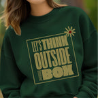 Let's Think Outside The Box - Bold Typography Daisy Flower Creative Mindset Statement Artwork