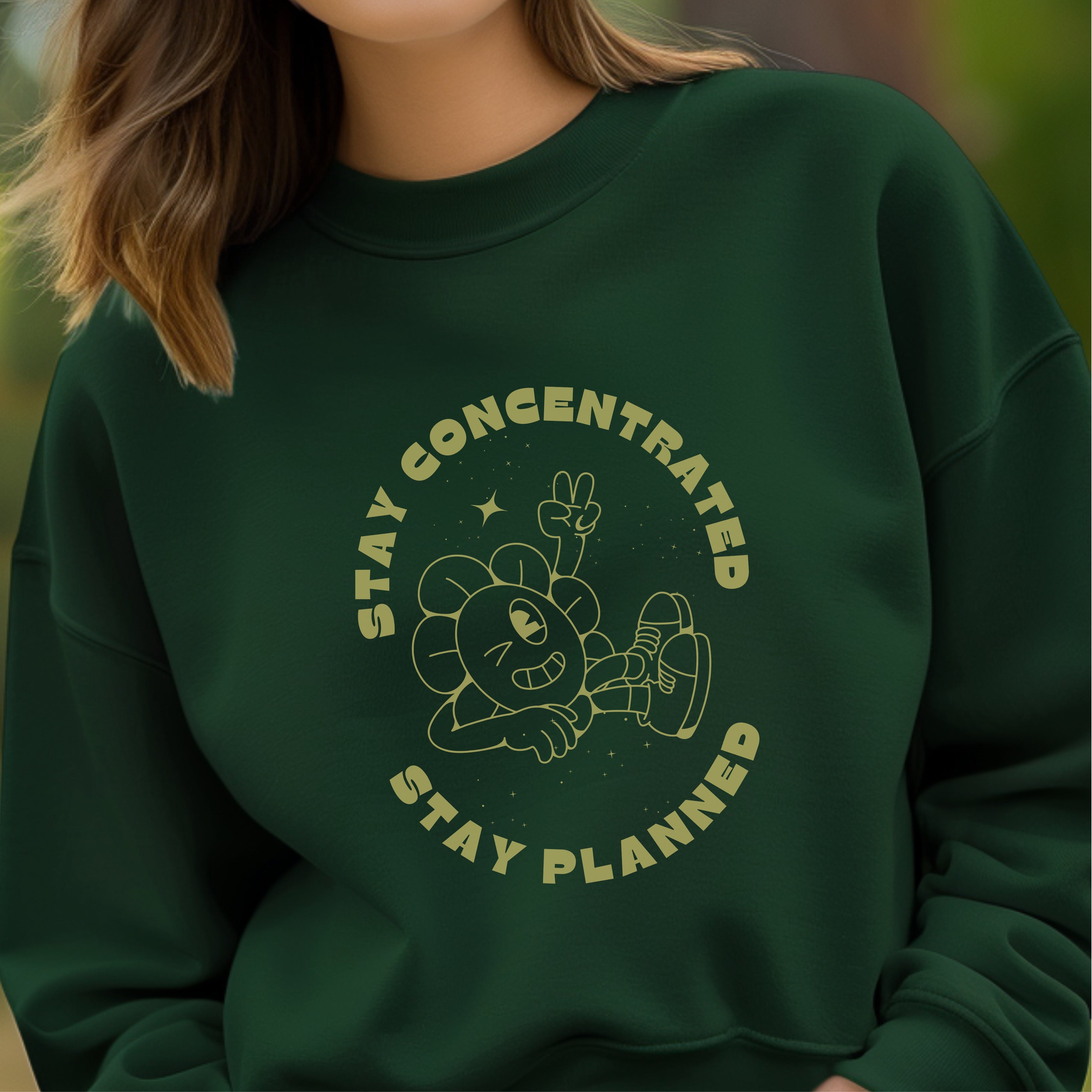 Stay Concentrated Stay Planned - Cartoon Focus Productivity Organization Statement Artwork