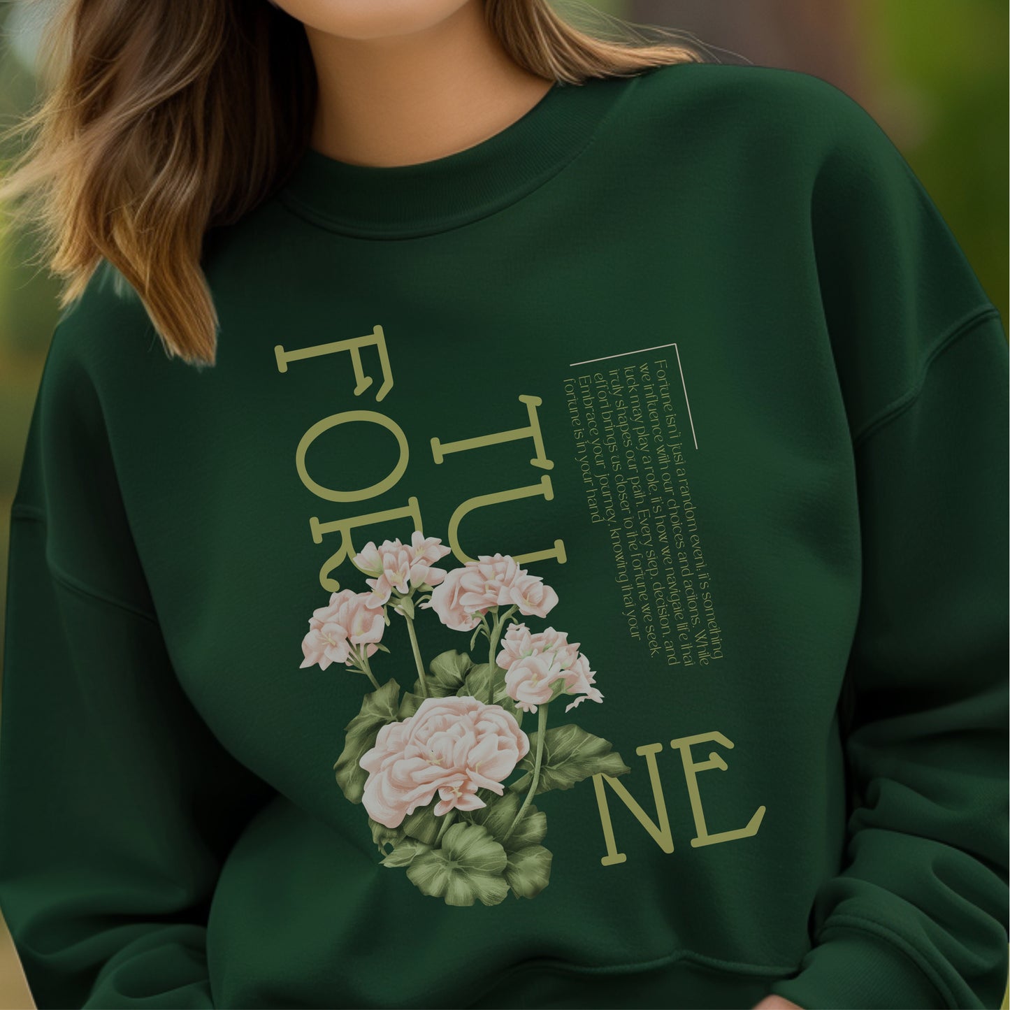 Fortune - Floral Botanical Typography Elegant Contemporary Statement Artwork