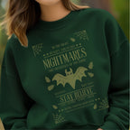 Nightmares Shadows Mind Stay Believe - Gothic Bat Halloween Typography Statement Artwork