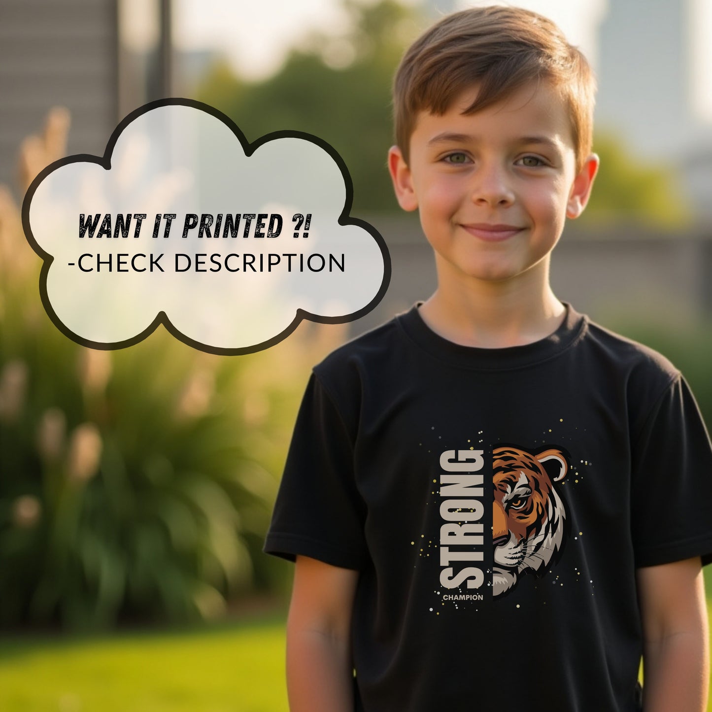 Strong Champion - Tiger Artistic Motivational Statement Artwork