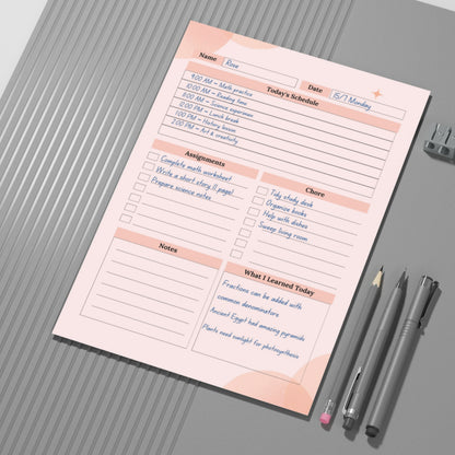 Home School Planner Grey+Pink Theme