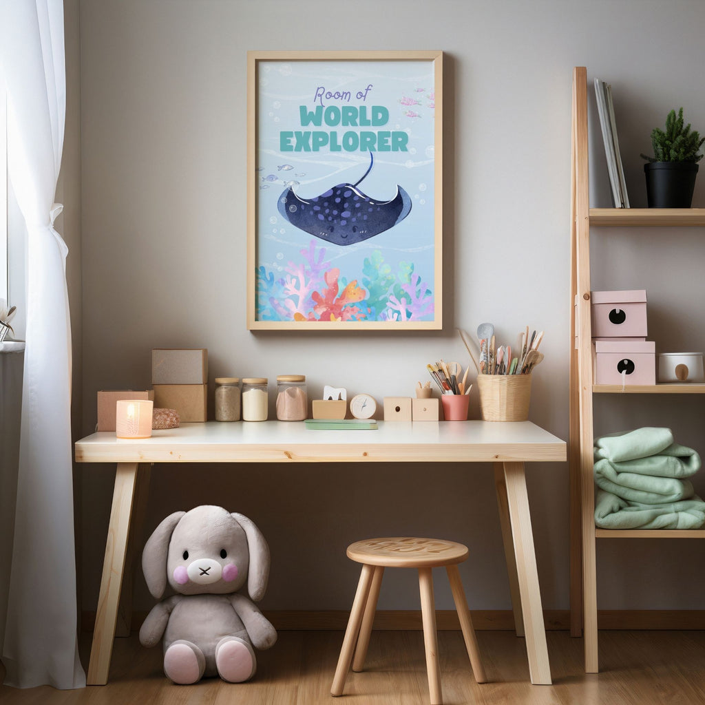 Room of World Explorer - Premium Ocean-Themed Wall Art for Children's Spaces