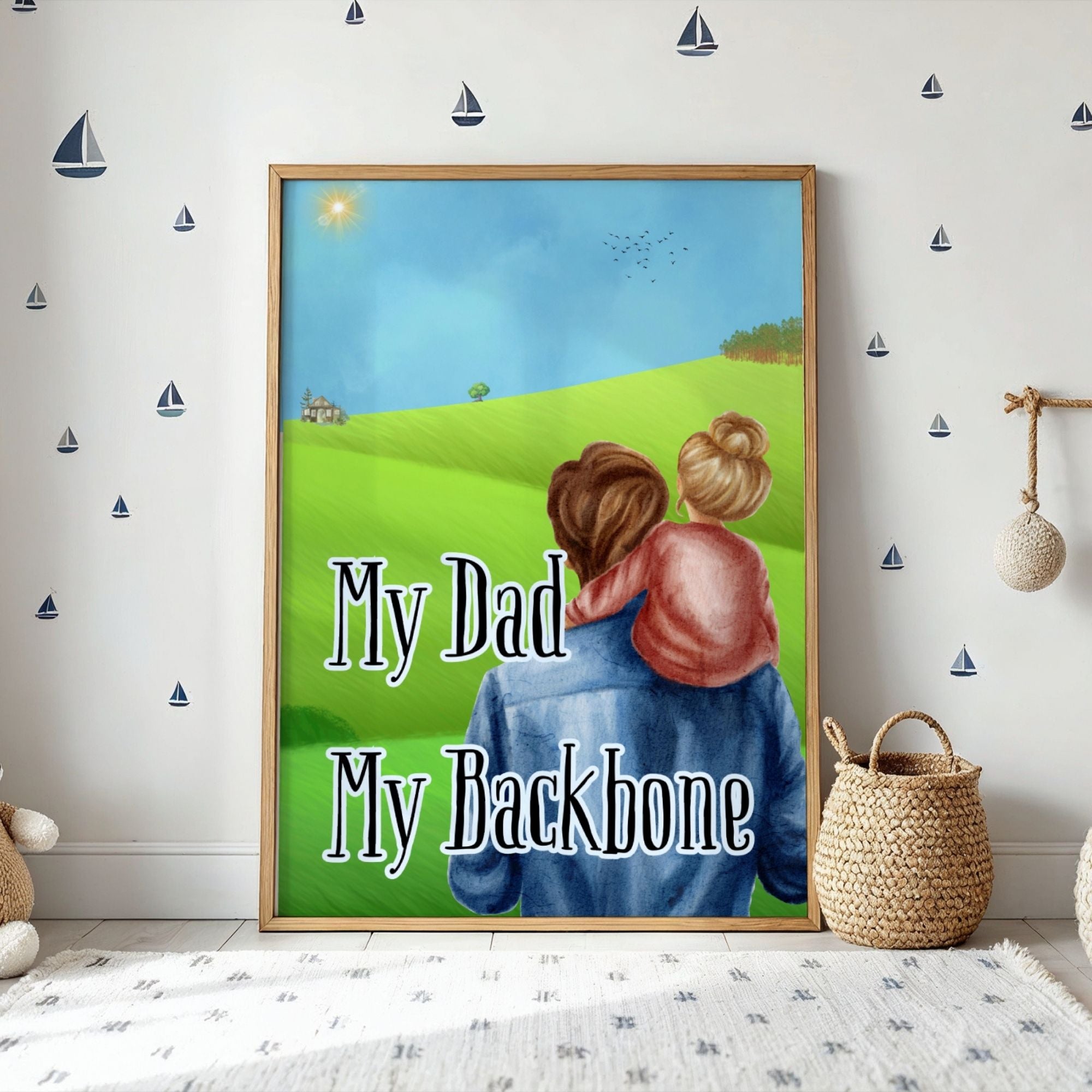 My Dad, My Backbone - Father-Daughter Bond Wall Art