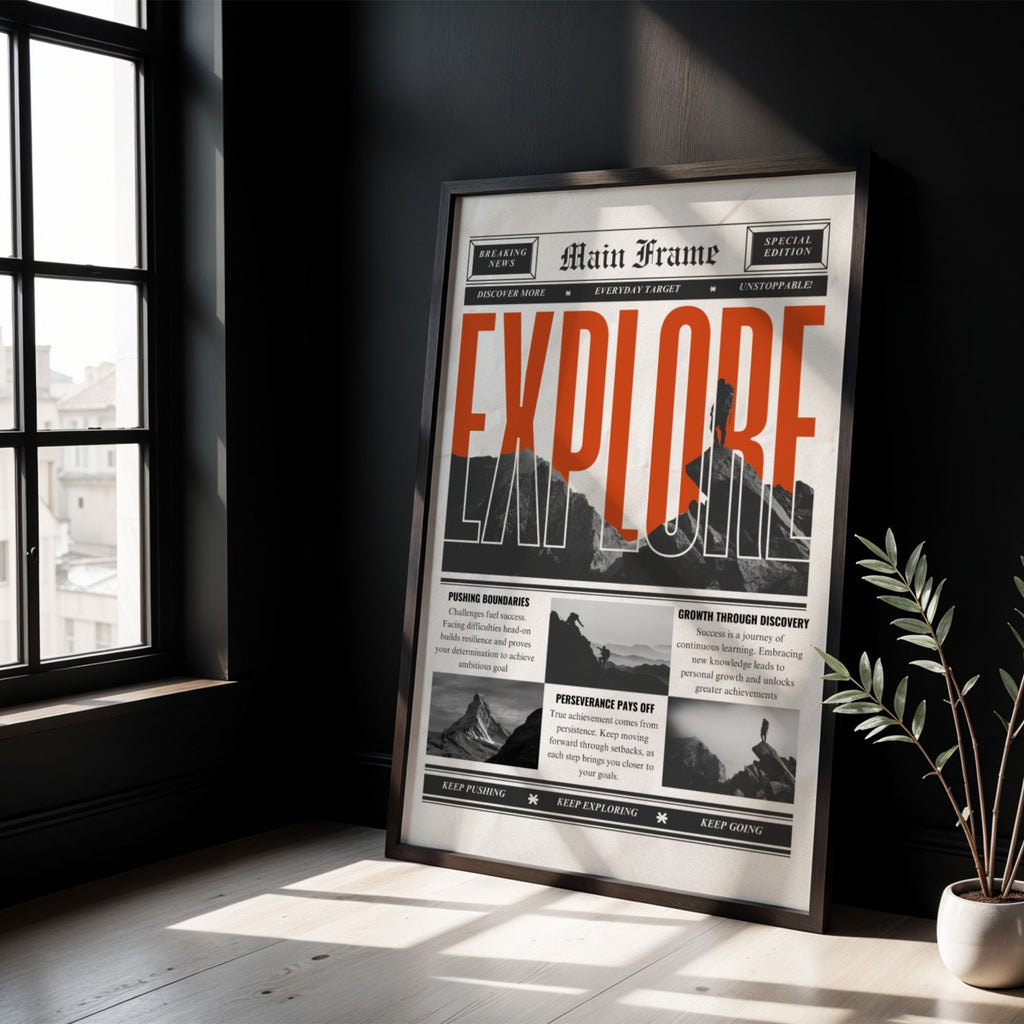 Explore - Main Frame Newspaper Wall Art