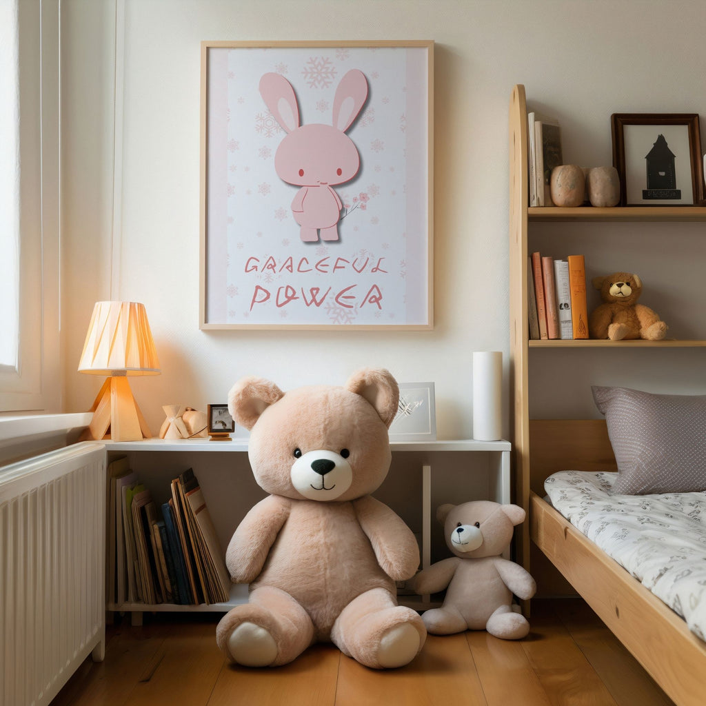 Graceful Power - Minimalist Bunny Winter Wall Art