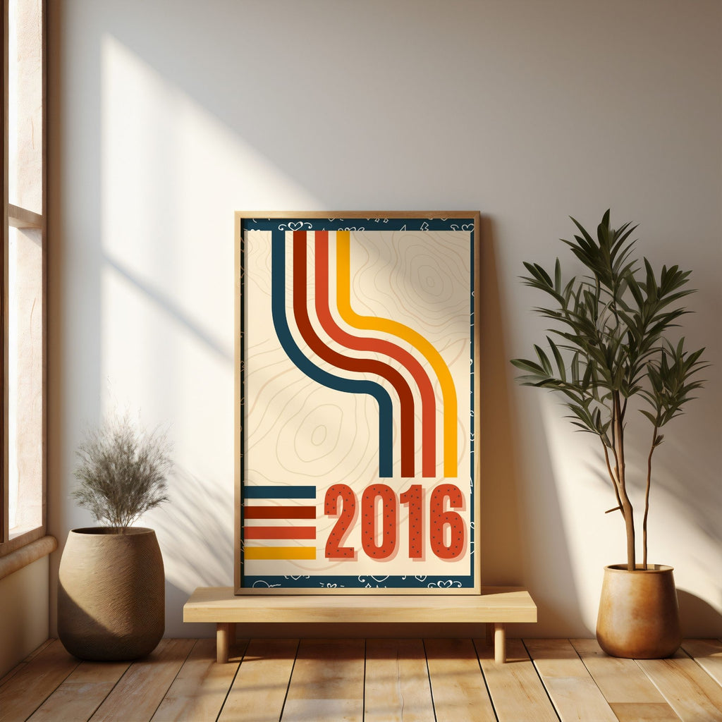 2016 Retro Wave Abstract Wall Art