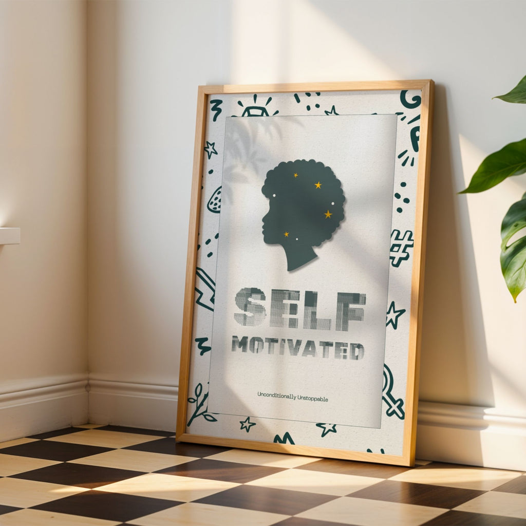 Self Motivated - Modern African American Empowerment Wall Art