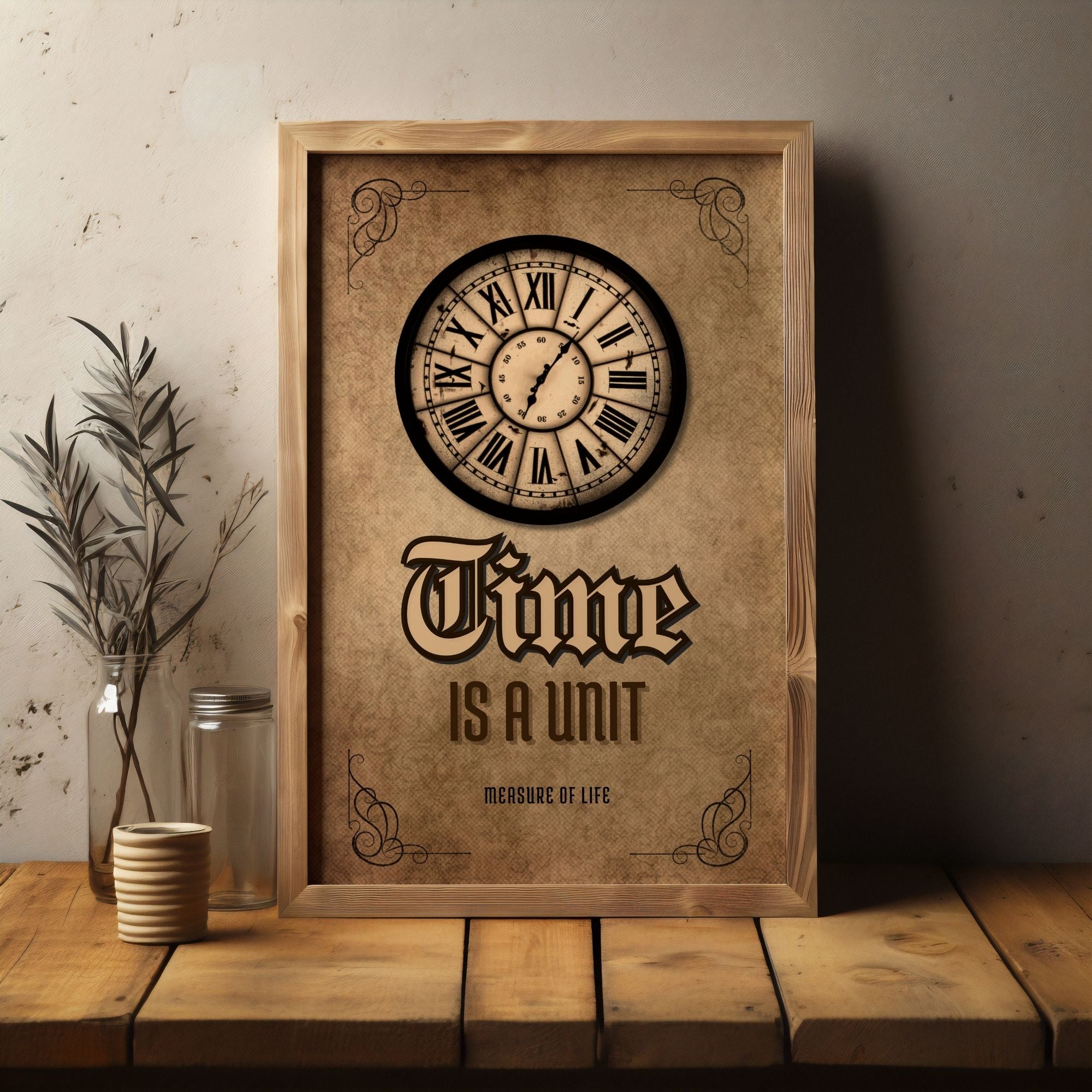 Time Is A Unit - Measure Of Life Vintage Wall Art