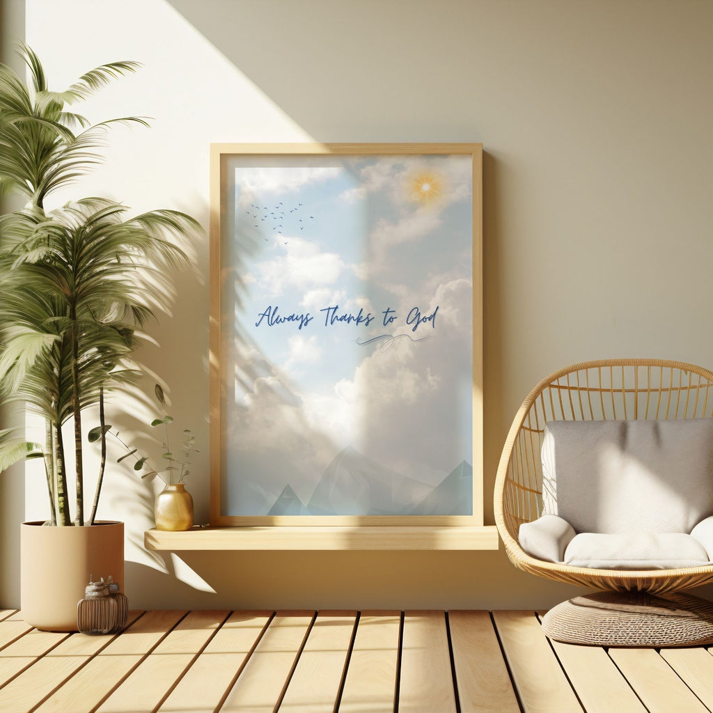 Always Thanks to God - Heavenly Gratitude Wall Art