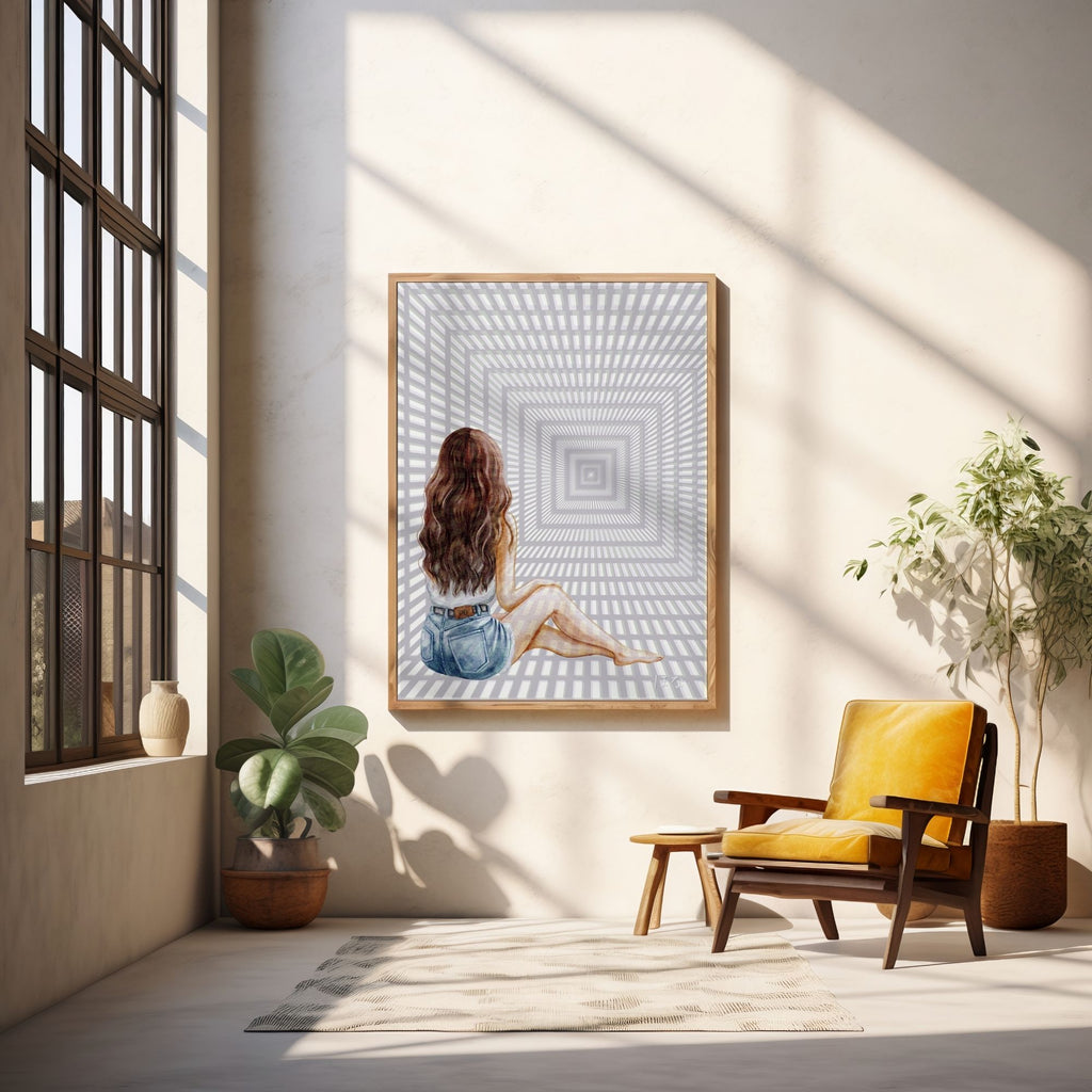 Infinite Perspective - Contemplative Woman Wall Art