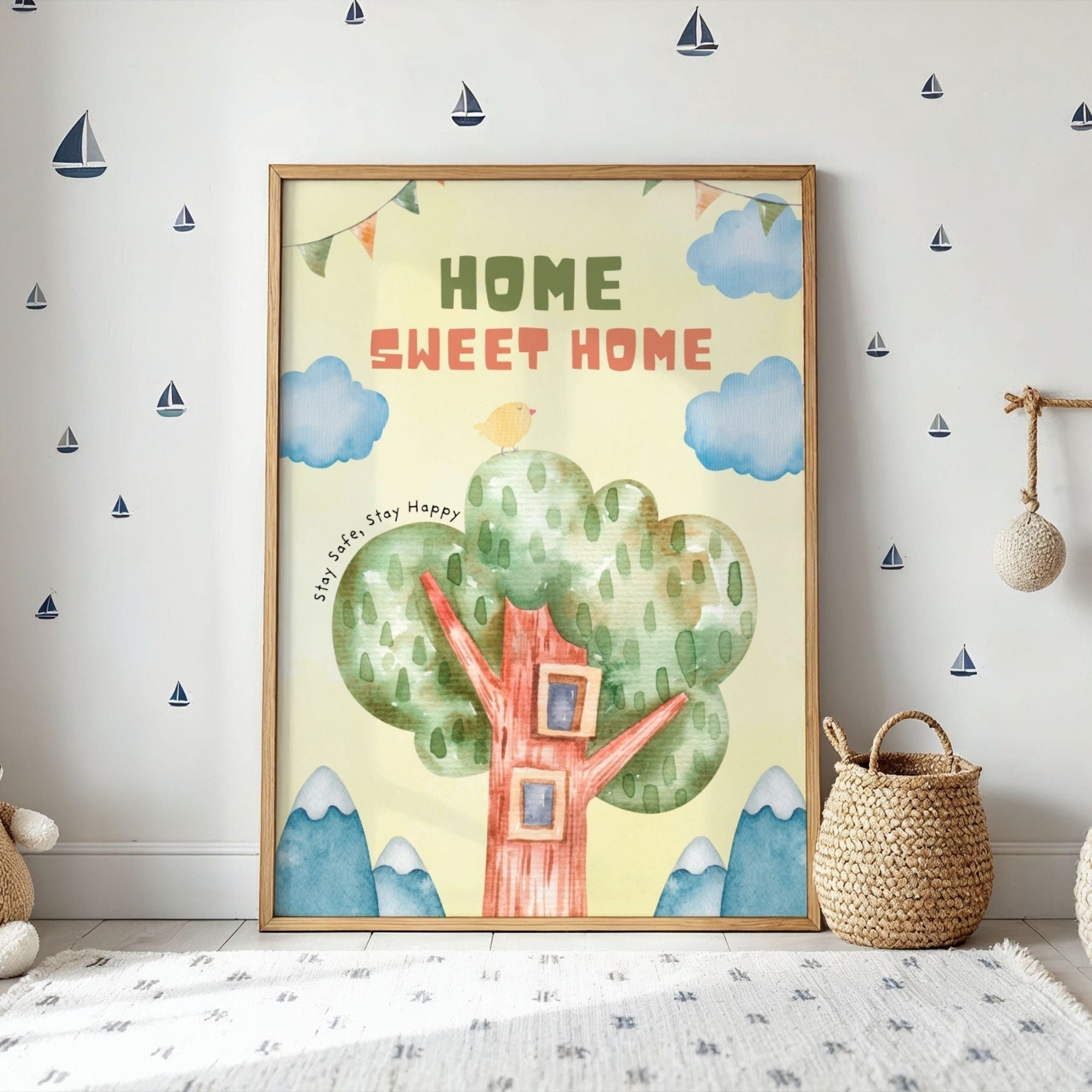 Home Sweet Home - Stay Safe, Stay Happy Wall Art