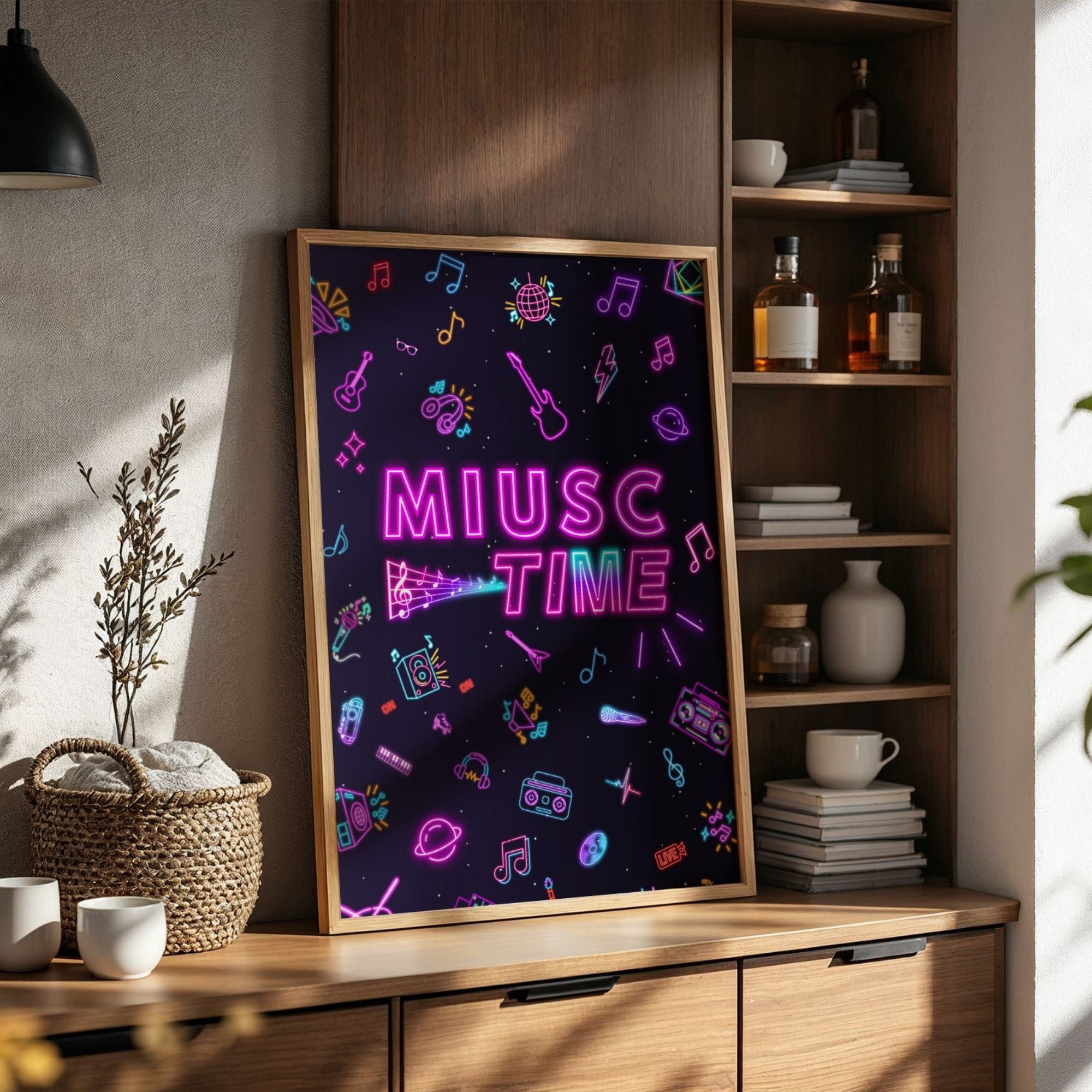 Music Time Neon Wall Art