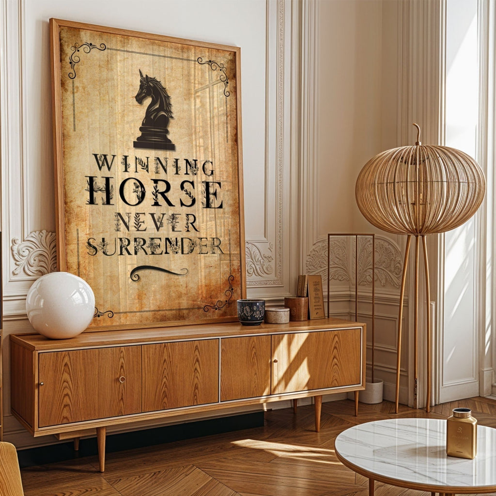 Winning Horse Never Surrender Wall Art