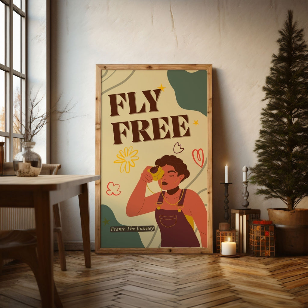 Fly Free - Retro Adventure Empowerment Wall Art