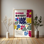 Shine Bright - Bold Floral Empowerment Wall Art