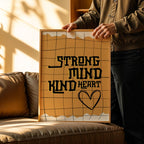 Strong Mind Kind Heart - Modern Abstract Grid Wall Art