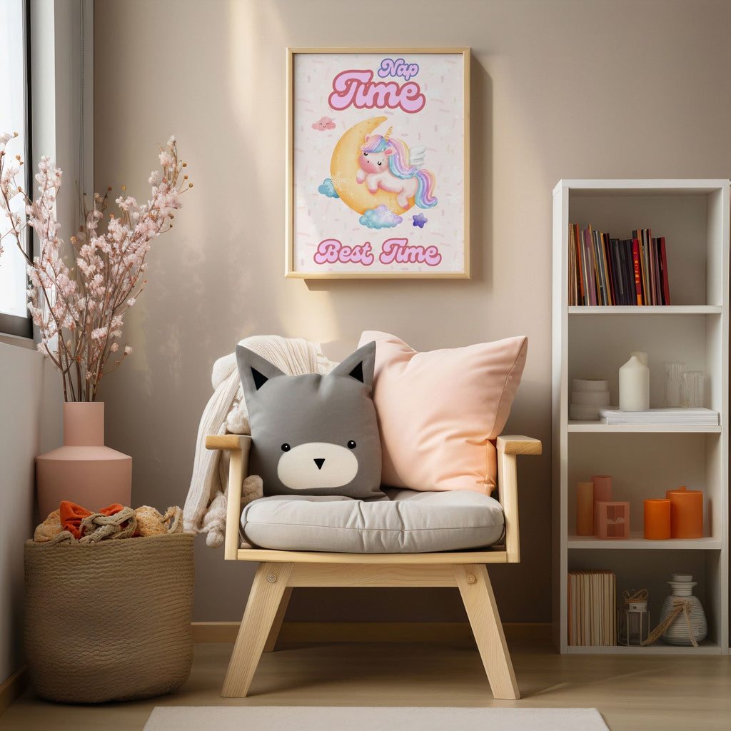 Nap Time Best Time - Dreamy Unicorn Nursery Wall Art