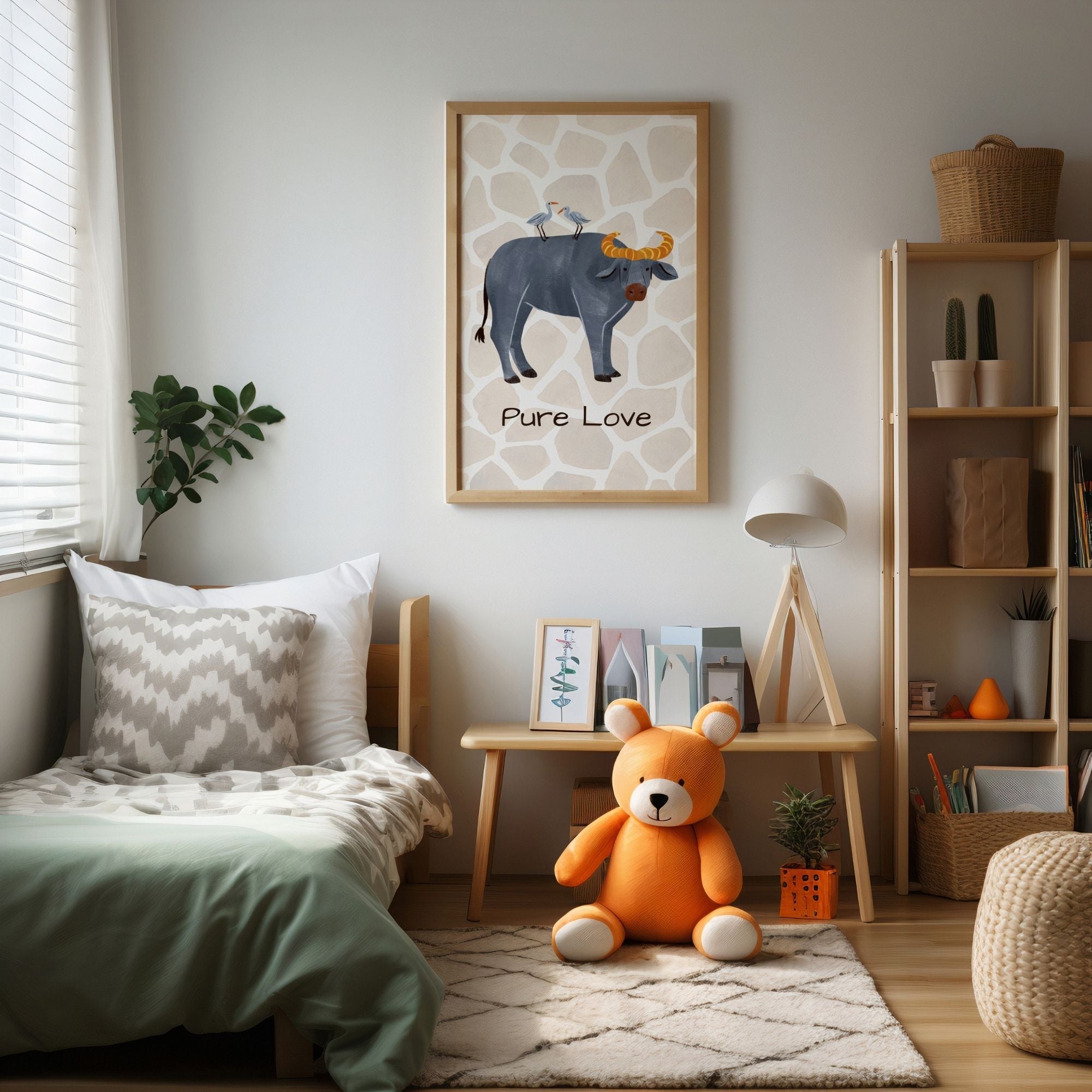 Pure Love - Buffalo & Birds Friendship Wall Art