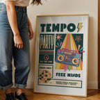 Tempo Party - Music Heals Wounds, Free Minds Retro Wall Art