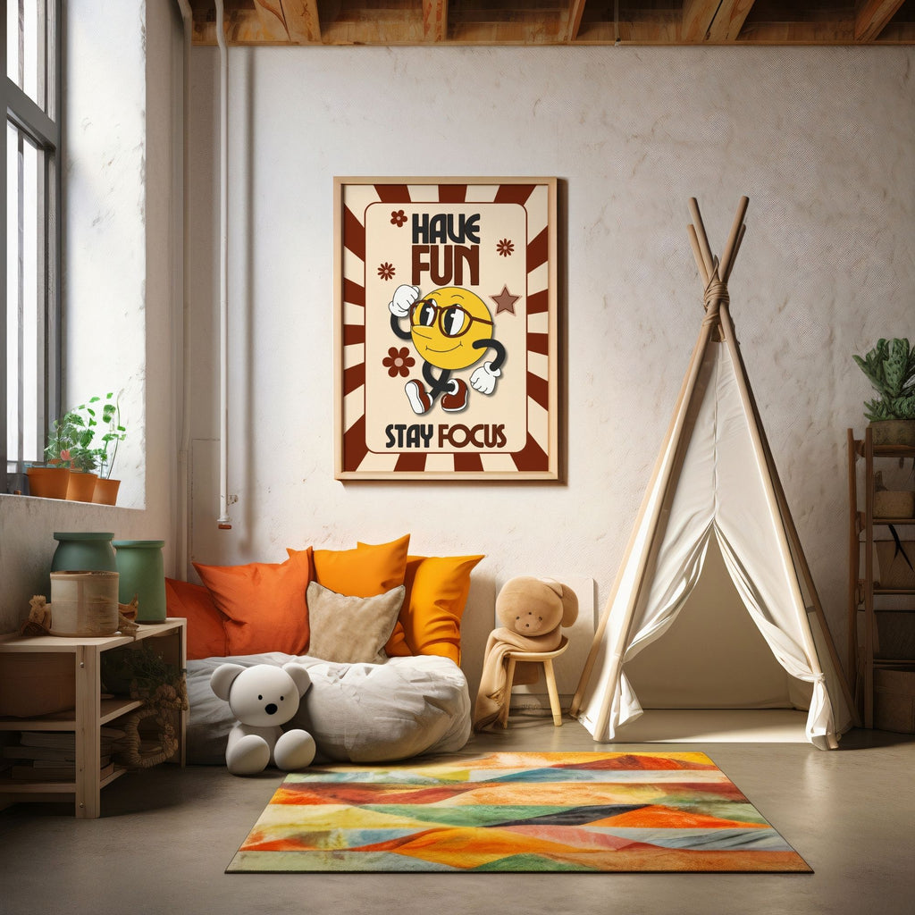 Have Fun Stay Focus Retro Wall Art
