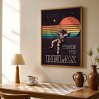 Time to Relax - Retro Astronaut Synthwave Wall Art