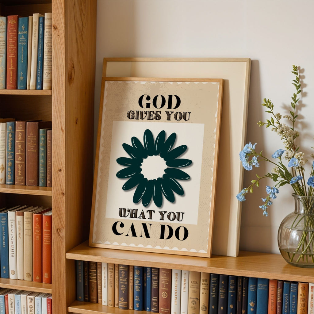 God Gives You What You Can Do - Faith Empowerment Wall Art
