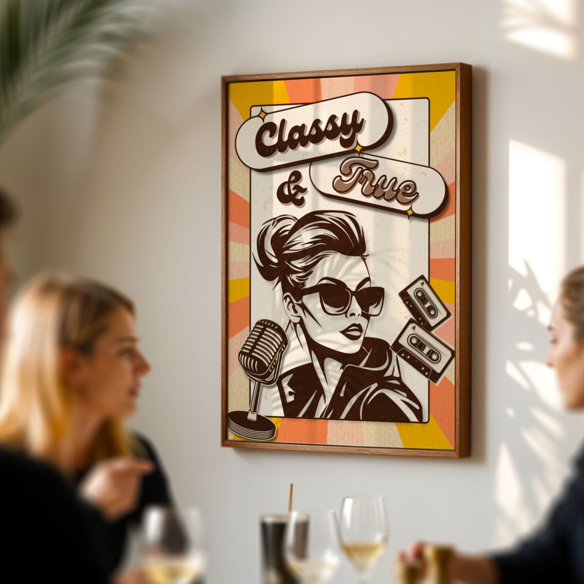 Classy & True - Retro Vintage Fashion Wall Art | 70s Style Woman Poster