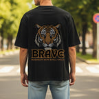 Brave Respect But Still Wild - Tiger Motivational Statement Artwork