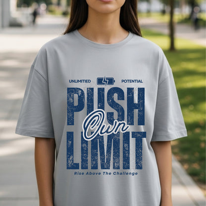 Push Own Limit - Urban Grunge Motivational Self-Challenge Empowerment Statement Artwork