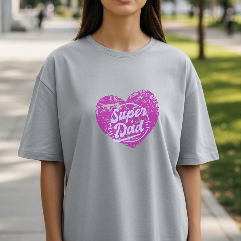 Super Dad - Distressed Red Heart Vintage Father's Day Love Appreciation Design