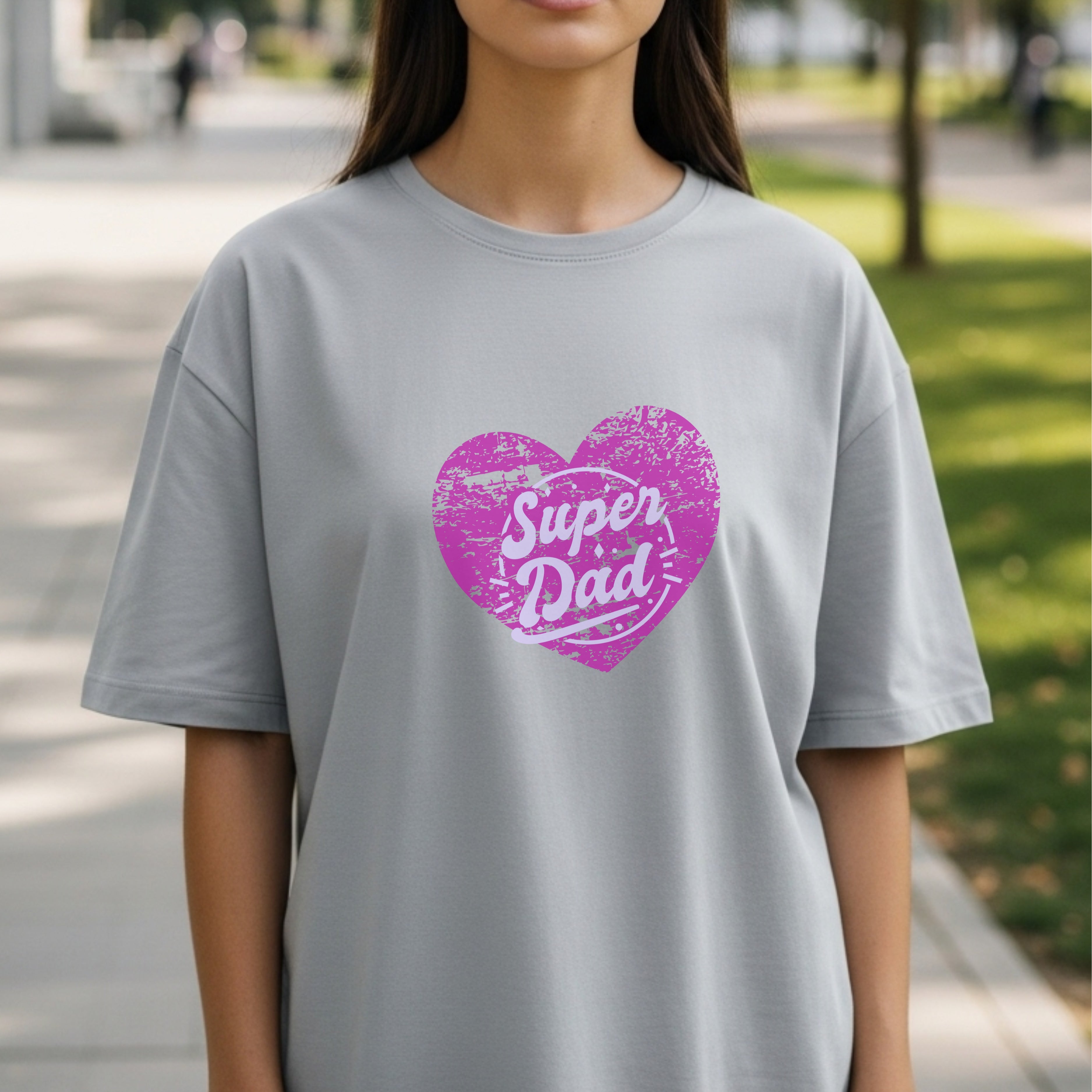 Super Dad - Distressed Red Heart Vintage Father's Day Love Appreciation Design