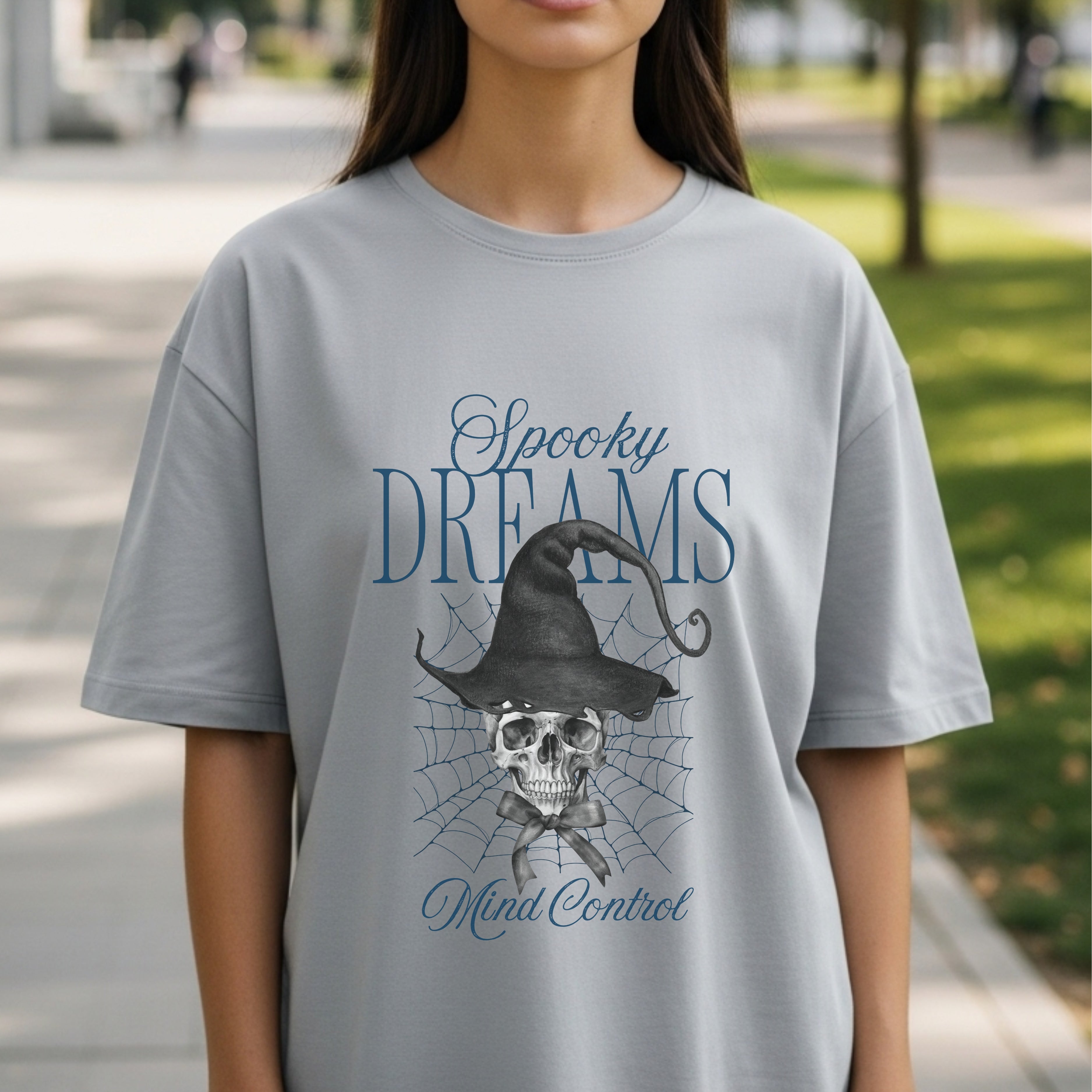 Spooky Dreams Mind Control - Gothic Witch Hat Skull Halloween Statement Artwork